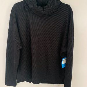 New with Tags Black Columbia Women's XXL Waffle Pattern Turtle Neck Pull-Over